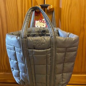 Michael Kors Gray Quilted Tote Bag